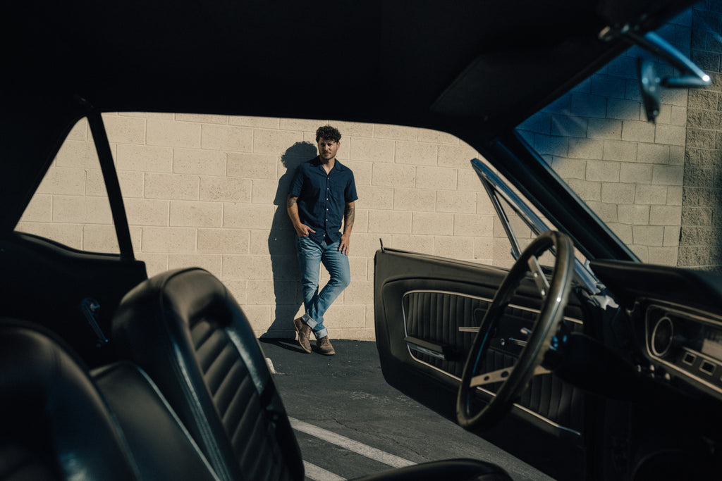 Kato The Wrench SS WGauze Organic Button Up Navy SS24-Men&#39;s Shirts-Brooklyn-Vancouver-Yaletown-Canada