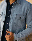 Kato The Anvil Shirt JK Birds Eye Sashiko Light Indigo-Men's Jackets-Brooklyn-Vancouver-Yaletown-Canada