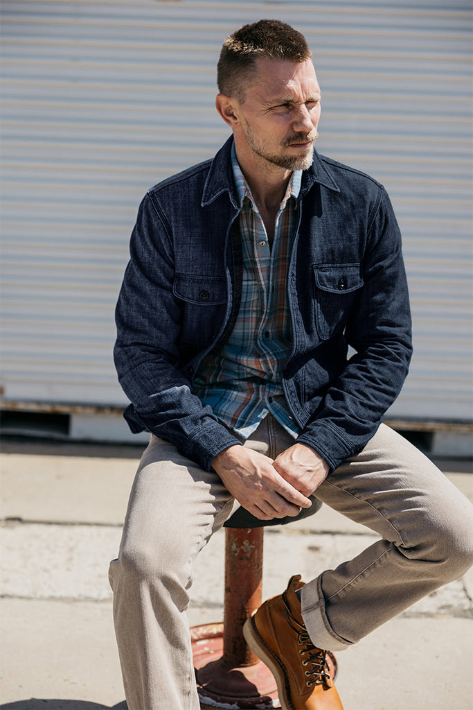 Kato The Anvil Shirt JK WFace Denim Dark Indigo-Men's Jackets-Brooklyn-Vancouver-Yaletown-Canada