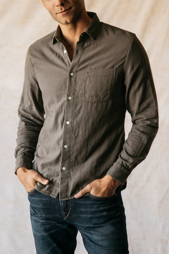 Kato Gauze Ripper Shirt Charcoal-Men's Shirts-Brooklyn-Vancouver-Yaletown-Canada