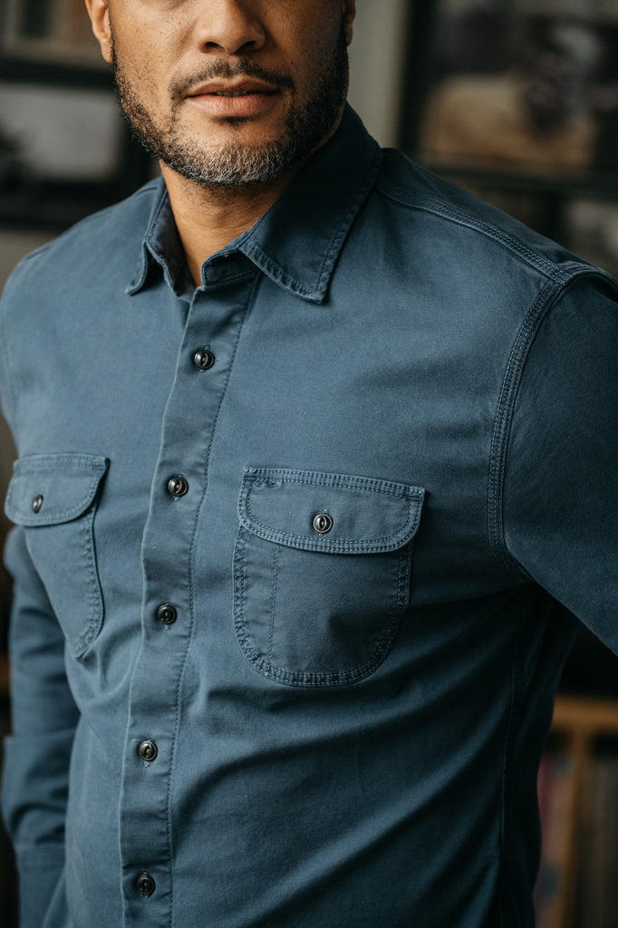 Kato Shirt The Brace LS Oxford St. Reactive Navy-Men's Shirts-Brooklyn-Vancouver-Yaletown-Canada