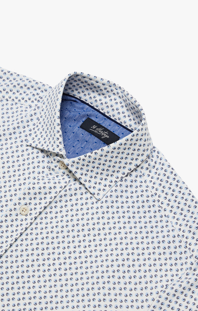 34 Heritage Ocean Dot Shirt White SS24-Men&#39;s Shirts-Brooklyn-Vancouver-Yaletown-Canada