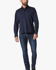 34 Heritage Shirt Structured Shirt Navy Blue-Men's Shirts-Brooklyn-Vancouver-Yaletown-Canada