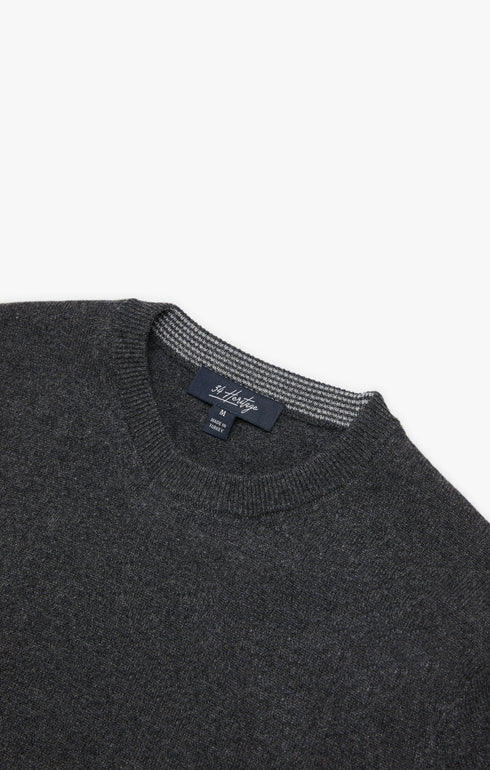 34 Heritage Sweater Cashmere Crew Neck Charcoal-Men&#39;s Sweaters-Brooklyn-Vancouver-Yaletown-Canada