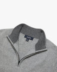 34 Heritage Sweater Cashmere Quarter Zip Grey Melange-Men's Sweaters-Brooklyn-Vancouver-Yaletown-Canada