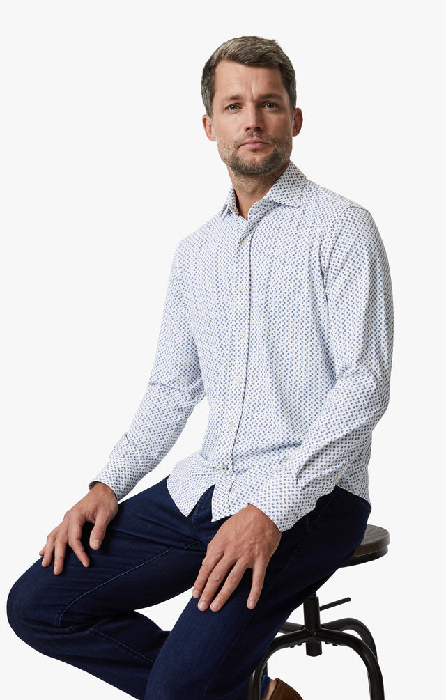 34 Heritage Ocean Dot Shirt White SS24-Men&#39;s Shirts-Brooklyn-Vancouver-Yaletown-Canada