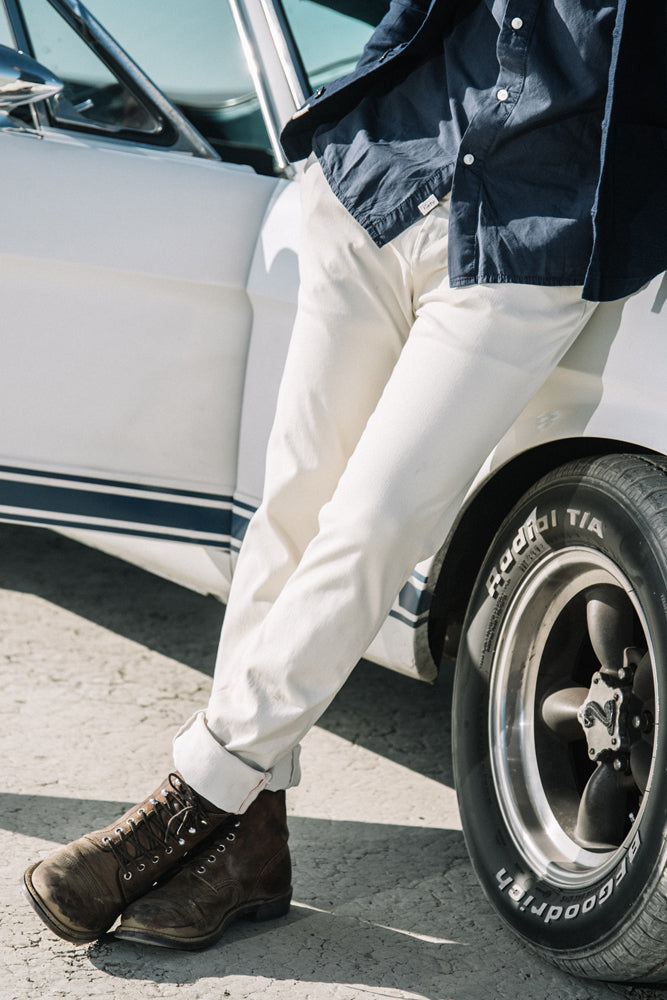 Kato The Axe Chino Denit Heather White-Men's Pants-Brooklyn-Vancouver-Yaletown-Canada