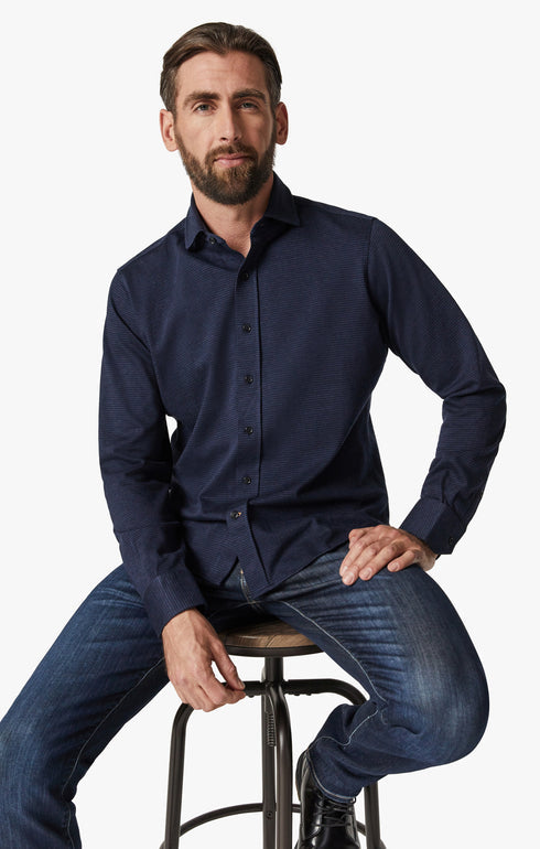 34 Heritage Shirt Structured Shirt Navy Blue-Men&#39;s Shirts-Brooklyn-Vancouver-Yaletown-Canada