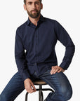 34 Heritage Shirt Structured Shirt Navy Blue-Men's Shirts-Brooklyn-Vancouver-Yaletown-Canada