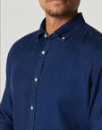 34 Heritage-Denim Shirt-Mid Indigo FW23-Men's Shirts-Yaletown-Vancouver-Surrey-Canada