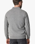 34 Heritage-Cashmere Quarter Zip Sweater-Grey Melange FW23-Men's Sweaters-Yaletown-Vancouver-Surrey-Canada