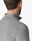 34 Heritage-Cashmere Quarter Zip Sweater-Grey Melange FW23-Men's Sweaters-Yaletown-Vancouver-Surrey-Canada