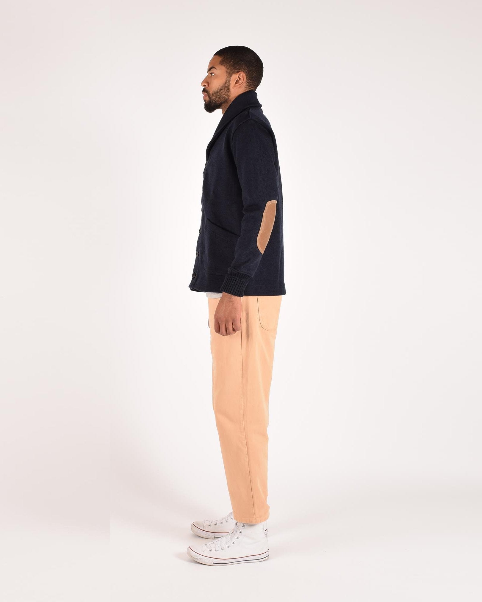 Dehen Shawl Sweater Coat 2.0 Dark Navy FW24-Men&#39;s Sweaters-Brooklyn-Vancouver-Yaletown-Canada