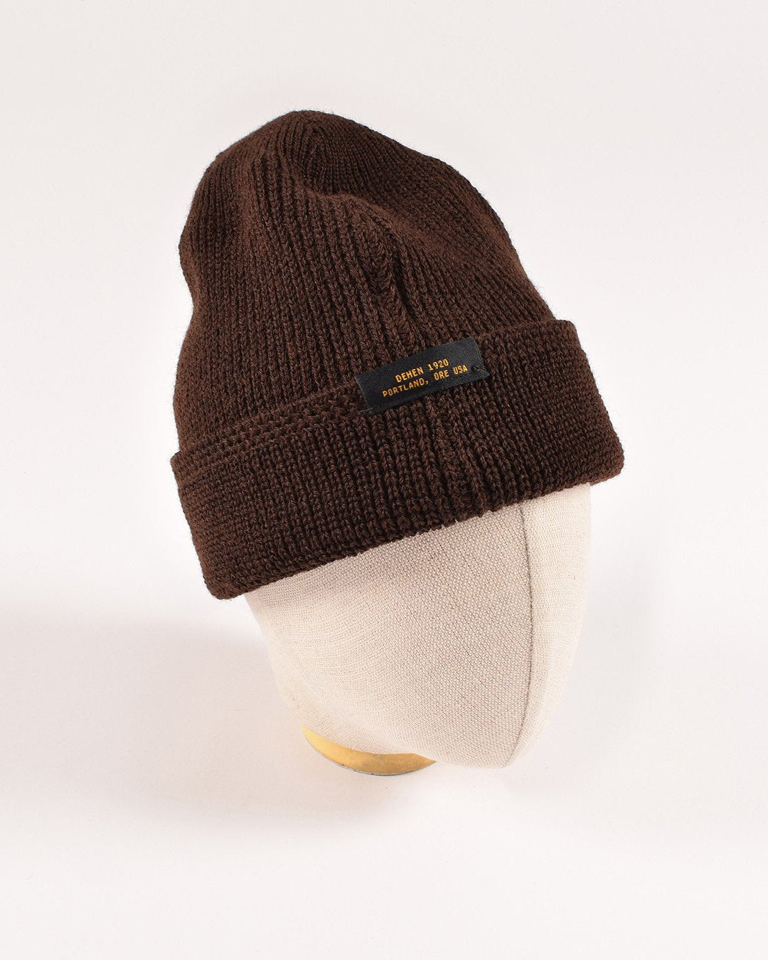 Dehen Wool Knit Watch Cap Brown FW24-Men's Accessories-Brooklyn-Vancouver-Yaletown-Canada