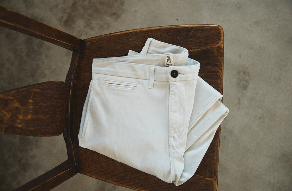 Kato The Axe Chino Denit Heather White-Men&#39;s Pants-Brooklyn-Vancouver-Yaletown-Canada