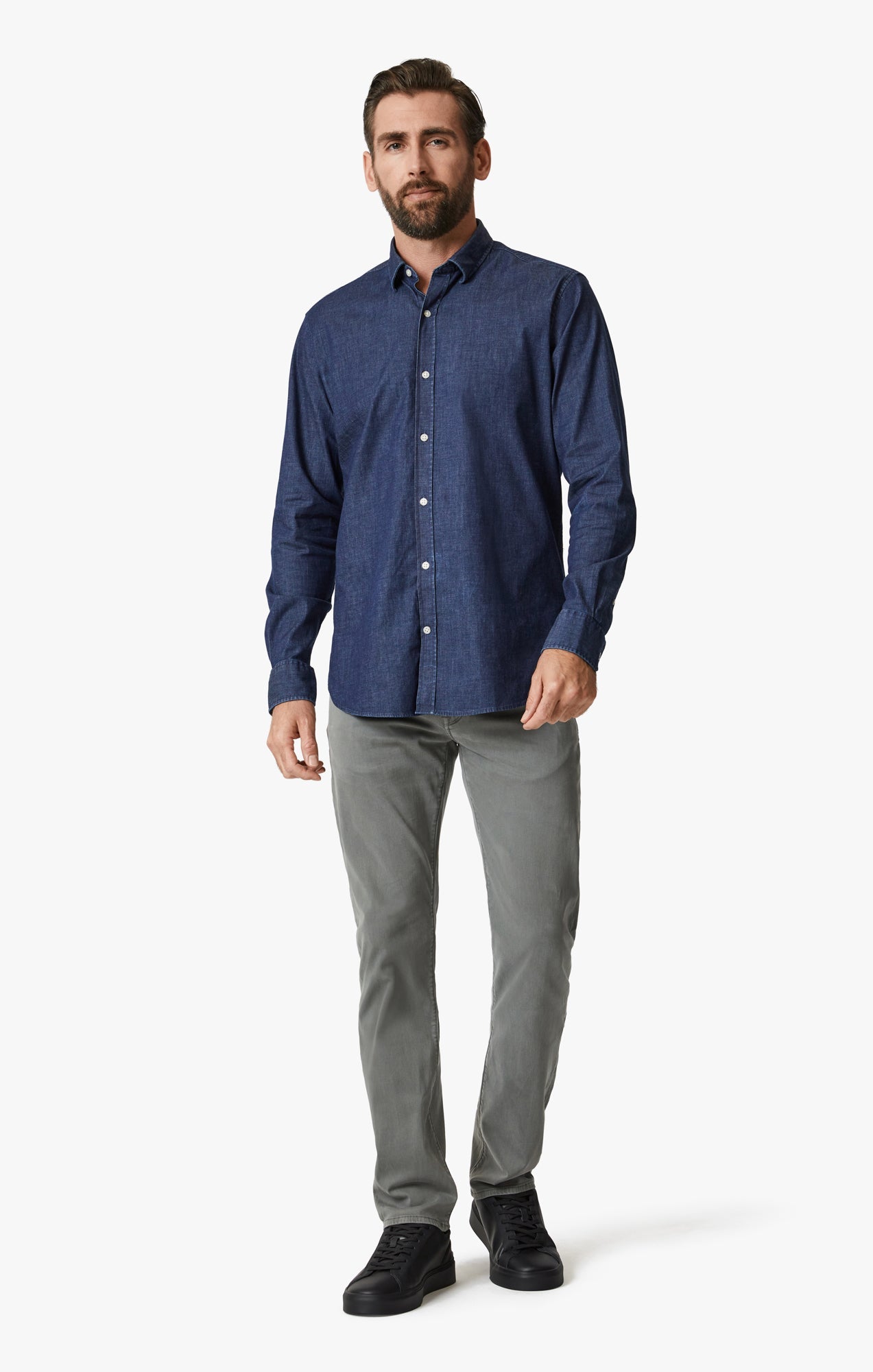 34 Heritage Shirt Denim Med Blue-Men&#39;s Shirts-Brooklyn-Vancouver-Yaletown-Canada