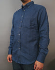 Outclass Shirt Tweed Flannel Indigo-Men's Shirts-Brooklyn-Vancouver-Yaletown-Canada