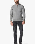 34 Heritage Sweater Cashmere Quarter Zip Grey Melange-Men's Sweaters-Brooklyn-Vancouver-Yaletown-Canada