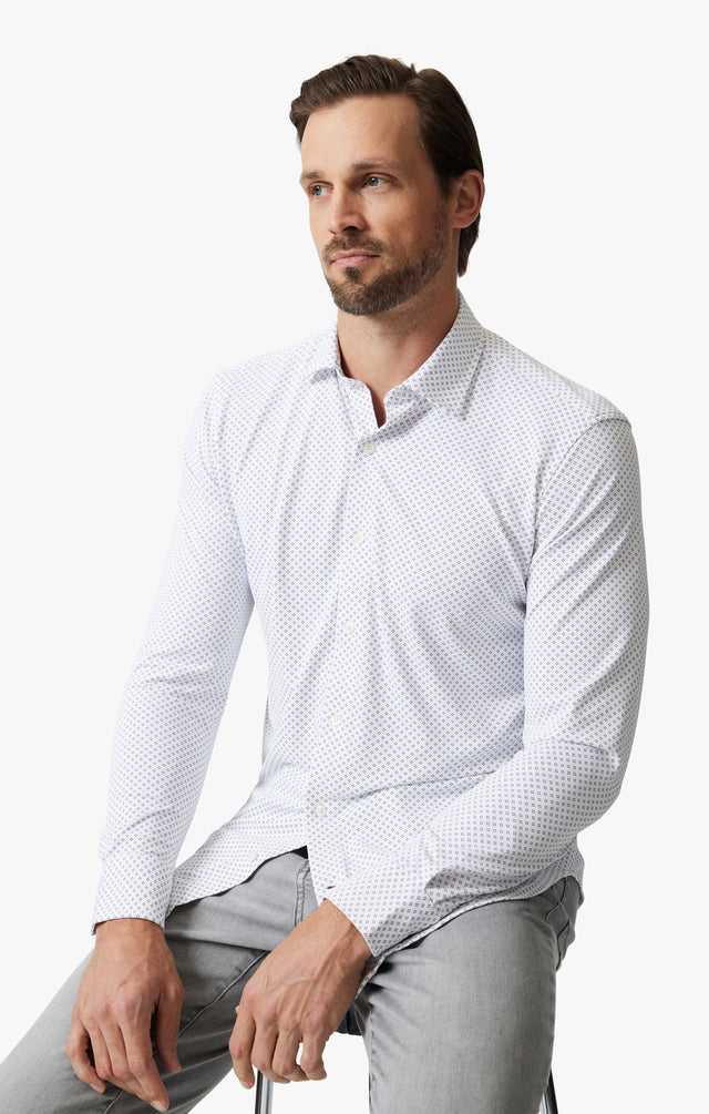 34 Heritage Diamond Dot Shirt White SS24-Men&#39;s Shirts-Brooklyn-Vancouver-Yaletown-Canada