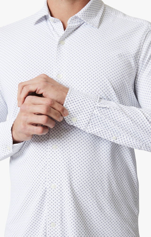 34 Heritage Diamond Dot Shirt White SS24-Men&#39;s Shirts-Brooklyn-Vancouver-Yaletown-Canada