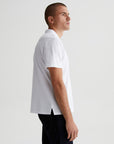 AG Bryce Johnny Collar Tee Pearl White SS24-Men's T-Shirts-Brooklyn-Vancouver-Yaletown-Canada