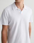 AG Bryce Johnny Collar Tee Pearl White SS24-Men's T-Shirts-Brooklyn-Vancouver-Yaletown-Canada