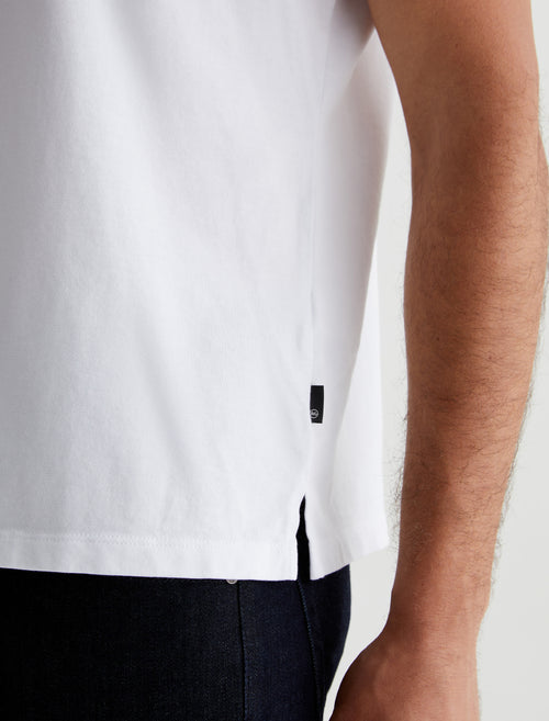 AG Bryce Johnny Collar Tee Pearl White SS24-Men&#39;s T-Shirts-Brooklyn-Vancouver-Yaletown-Canada