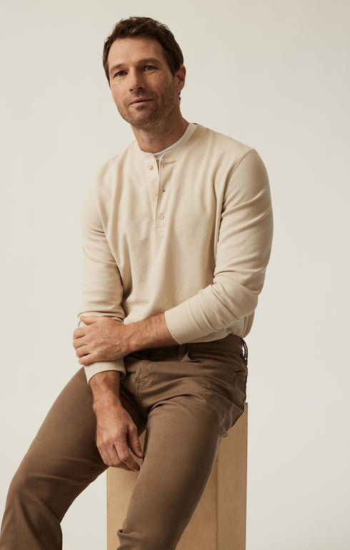 34 Heritage LS Henley Oatmeal-Men&#39;s T-Shirts-Brooklyn-Vancouver-Yaletown-Canada