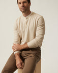 34 Heritage LS Henley Oatmeal-Men's T-Shirts-Brooklyn-Vancouver-Yaletown-Canada