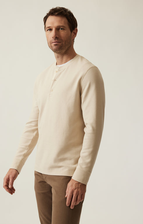 34 Heritage LS Henley Oatmeal-Men&#39;s T-Shirts-Brooklyn-Vancouver-Yaletown-Canada