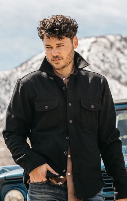 Kato-The Anvil Melton Light Jacket-Black FW23-Men's Jackets-Yaletown-Vancouver-Surrey-Canada