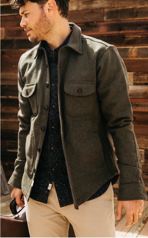 Kato-The Anvil Melton Light Jacket-Dark Green FW23-Men's Jackets-Yaletown-Vancouver-Surrey-Canada