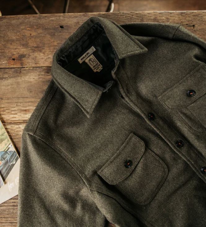 Kato-The Anvil Melton Light Jacket-Dark Green FW23-Men's Jackets-Yaletown-Vancouver-Surrey-Canada