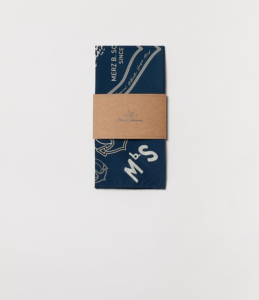 Merz Accessories Cotton Bandana Ink Blue-Men's Accessories-Brooklyn-Vancouver-Yaletown-Canada