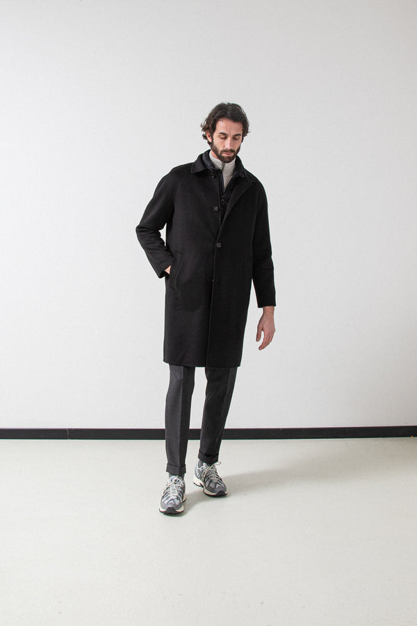 Palto Coat Marcello DBG Top Coat with Vest Nero-Men&#39;s Coats-Brooklyn-Vancouver-Yaletown-Canada