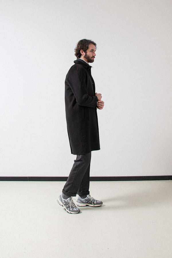 Palto Coat Marcello DBG Top Coat with Vest Nero-Men&#39;s Coats-Brooklyn-Vancouver-Yaletown-Canada