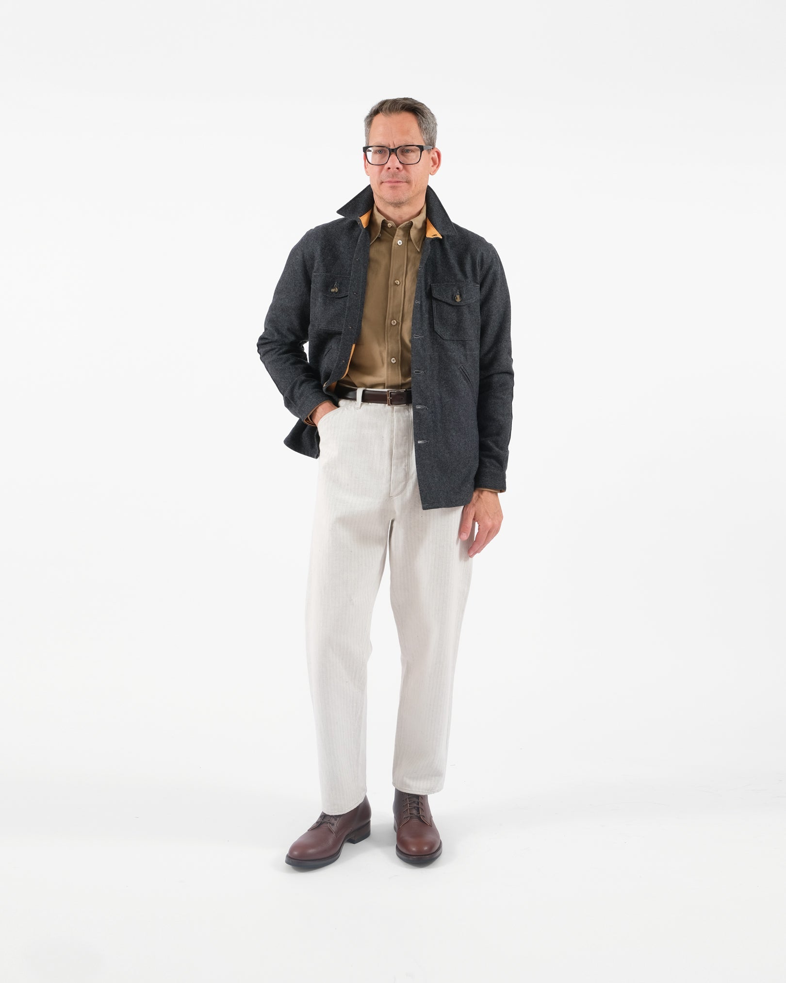 Dehen Over Shirt Crissman LW Charcoal FW24-Men's Jackets-Brooklyn-Vancouver-Yaletown-Canada