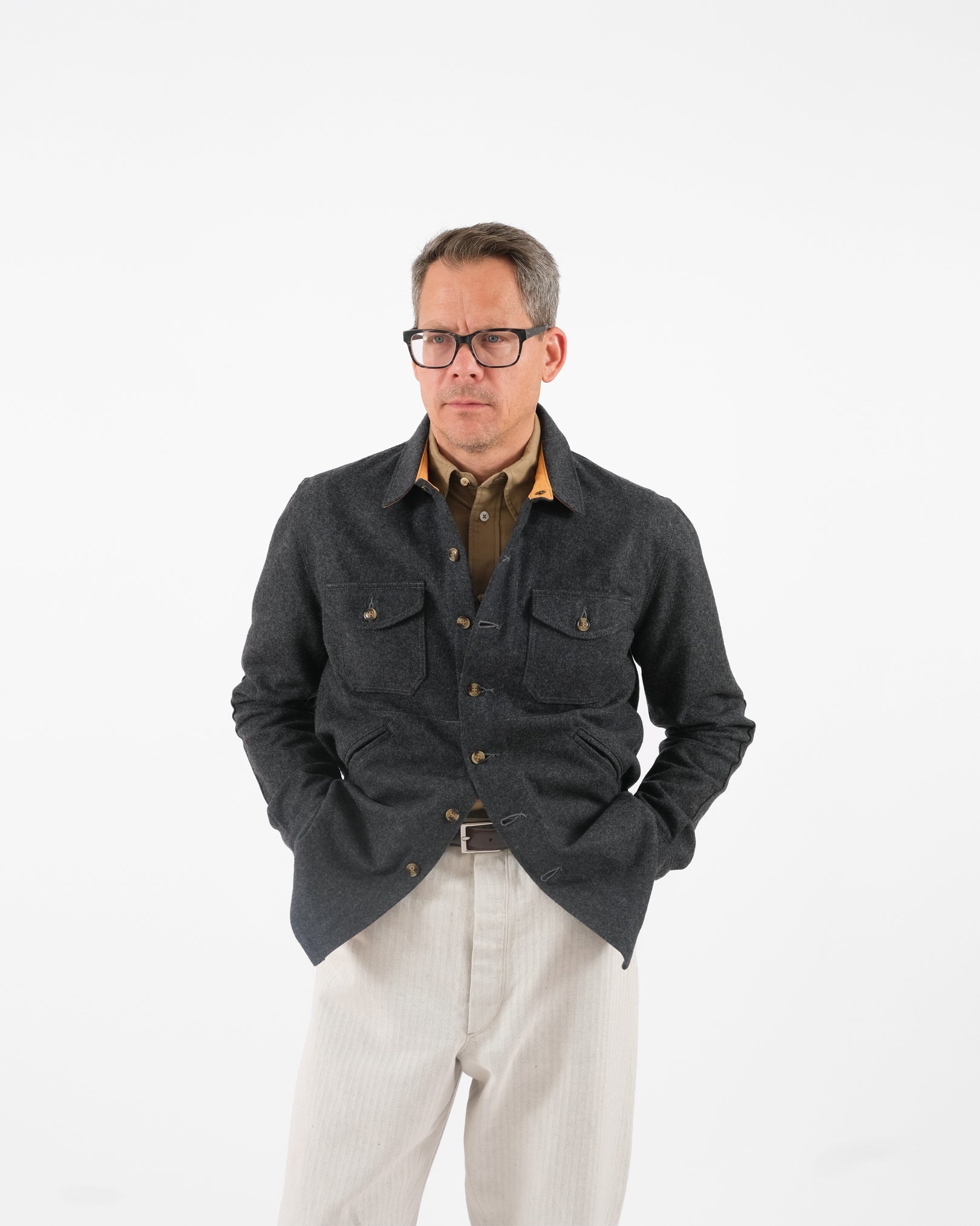 Dehen Over Shirt Crissman LW Charcoal FW24-Men&#39;s Jackets-Brooklyn-Vancouver-Yaletown-Canada