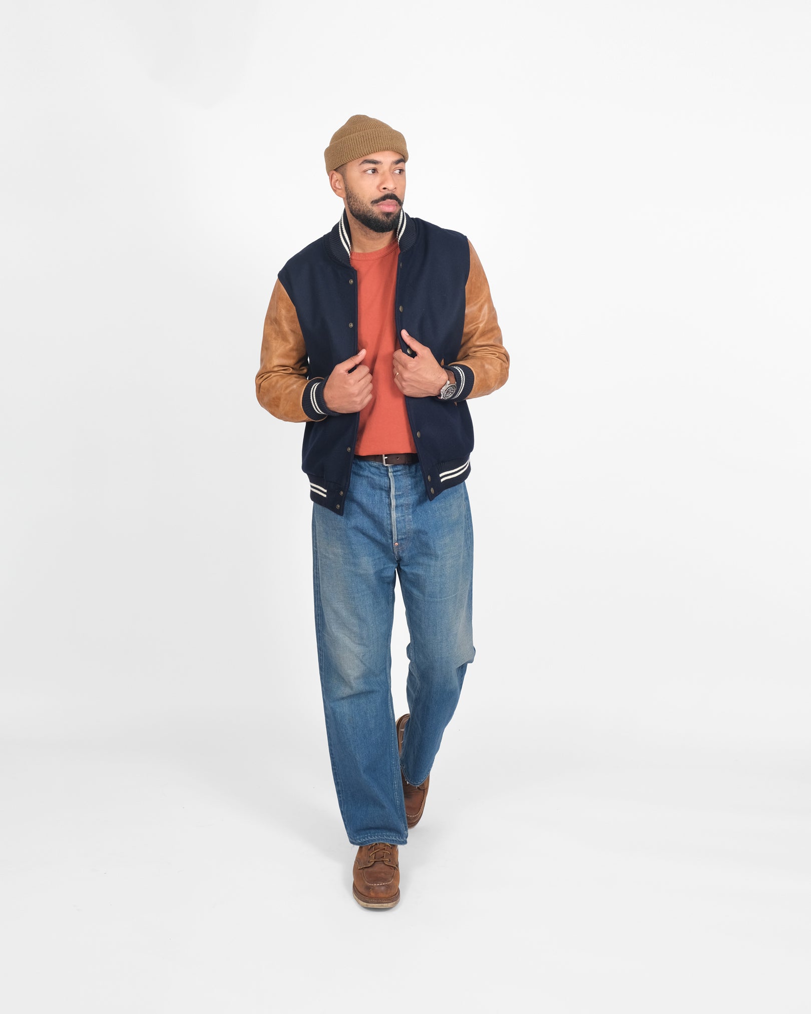 Dehen Varsity Jacket Dark Navy FW24-Men's Coats-Brooklyn-Vancouver-Yaletown-Canada