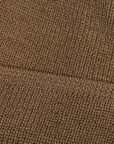 Dehen Wool Knit Watch Cap Dark Tan FW24-Men's Accessories-Brooklyn-Vancouver-Yaletown-Canada