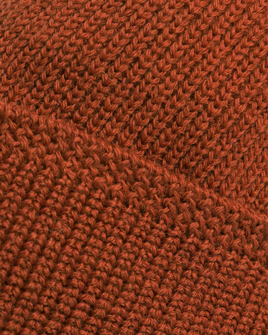 Dehen Wool Knit Watch Cap Burnt Orange FW24-Men's Accessories-Brooklyn-Vancouver-Yaletown-Canada