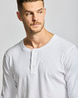 Easy Mondays LS Henley Slub White-Men's T-Shirts-Brooklyn-Vancouver-Yaletown-Canada