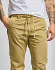 Easy Mondays Drawstring Chino Khaki-Men's Pants-Brooklyn-Vancouver-Yaletown-Canada