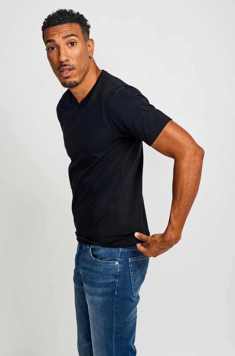 Easy Mondays T Shirt V Neck Black-Men&#39;s T-Shirts-Brooklyn-Vancouver-Yaletown-Canada