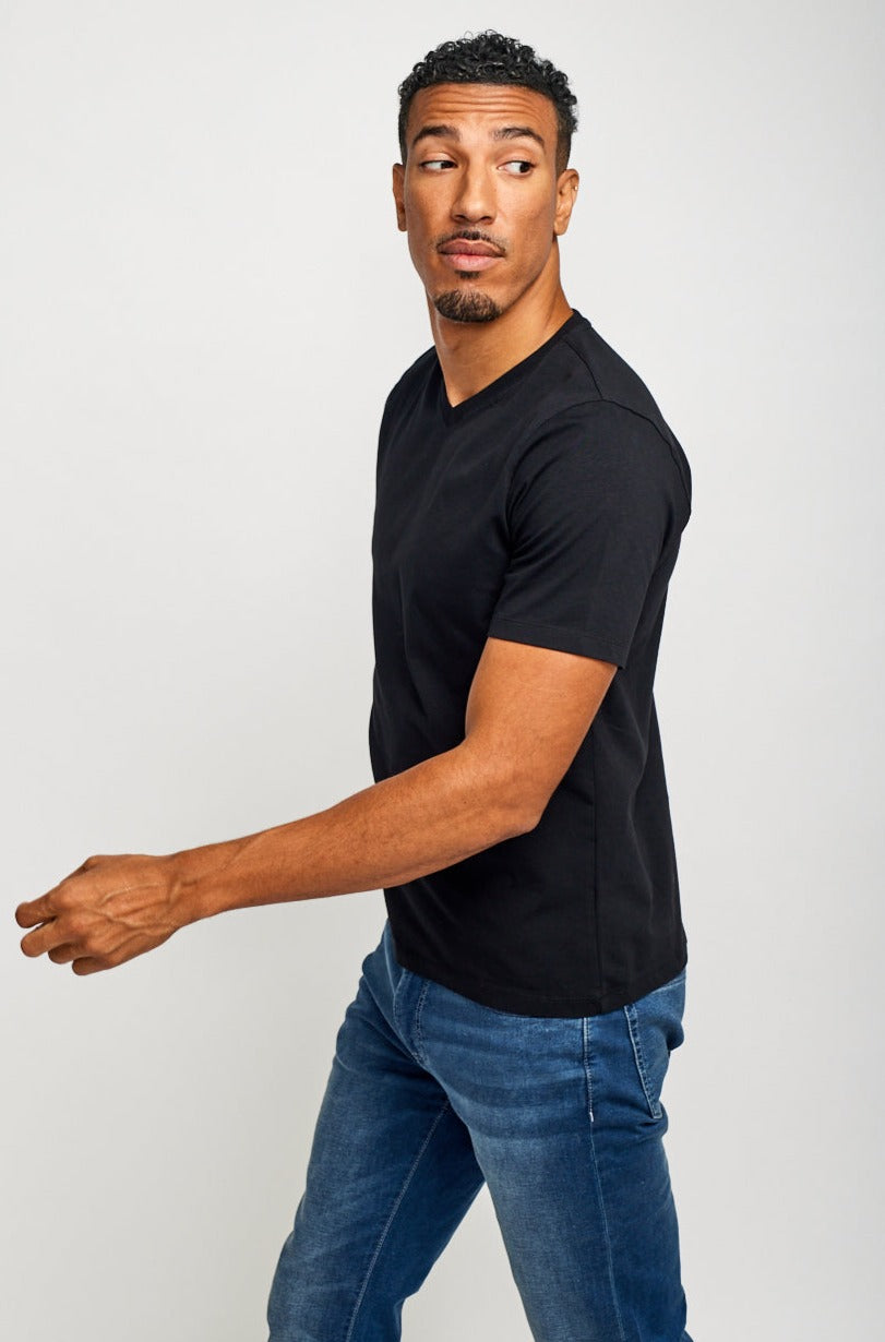 Easy Mondays T Shirt V Neck Black-Men&#39;s T-Shirts-Brooklyn-Vancouver-Yaletown-Canada