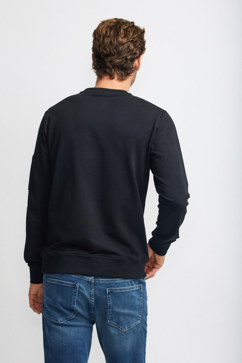 Easy Mondays Sweatshirt Crew Neck Black-Men&#39;s Sweatshirts-Brooklyn-Vancouver-Yaletown-Canada