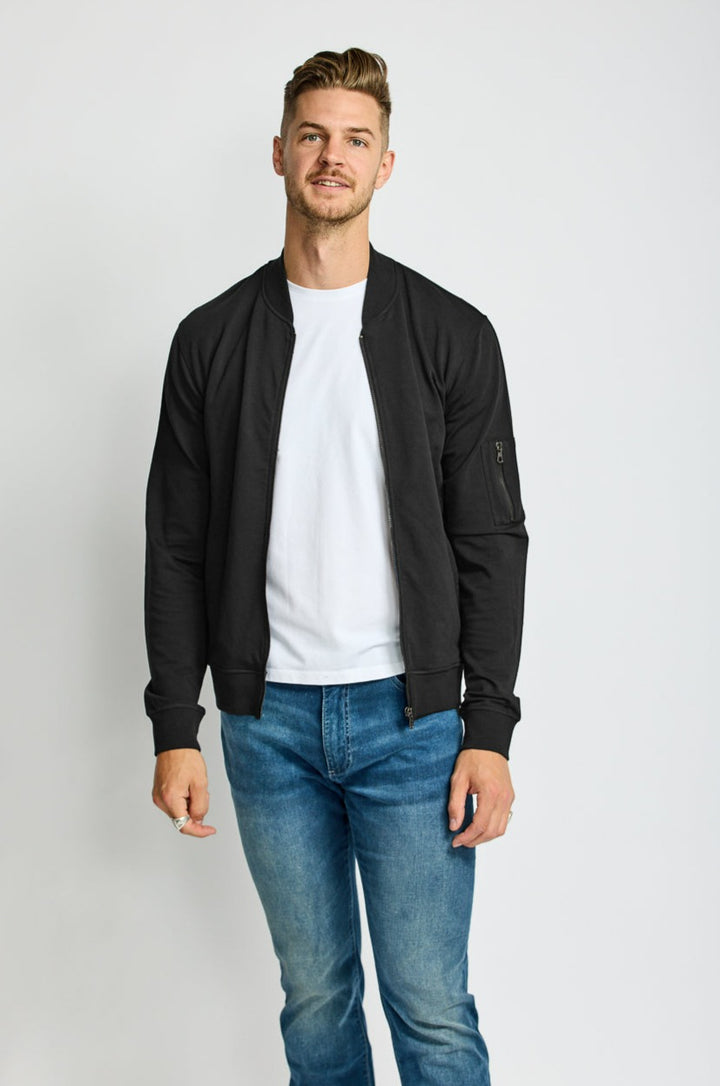 Easy Mondays Jacket Terry Bomber Black-Men's Jackets-Brooklyn-Vancouver-Yaletown-Canada