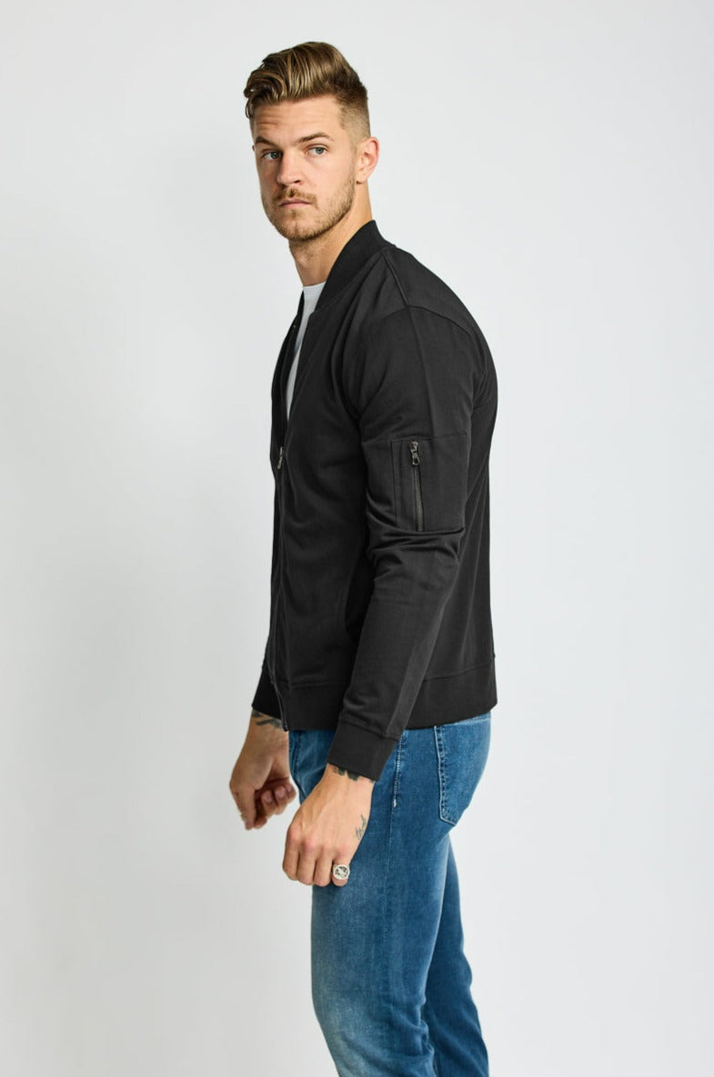 Easy Mondays Jacket Terry Bomber Black-Men&#39;s Jackets-Brooklyn-Vancouver-Yaletown-Canada