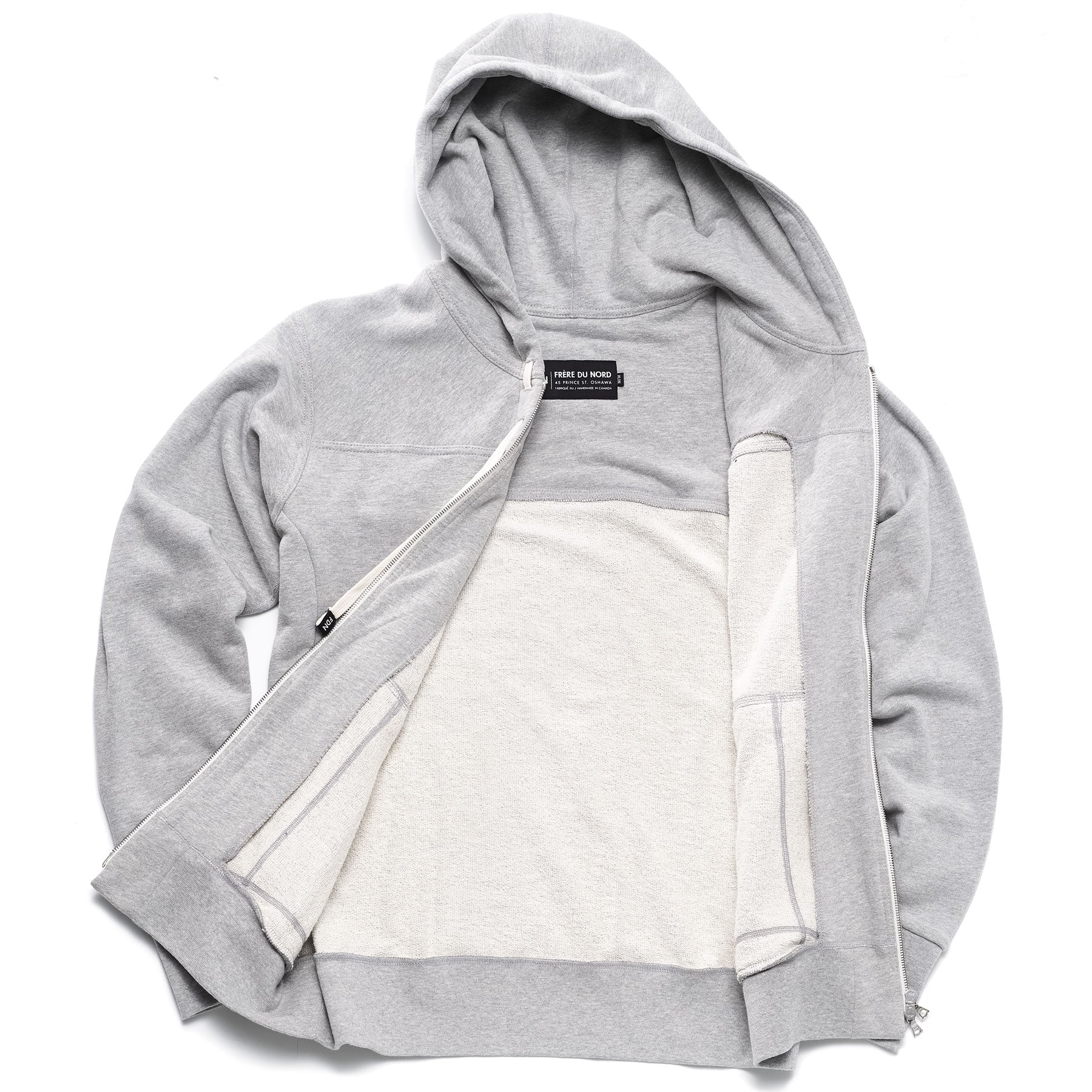 Frere Du Nord Winter Zip Up Hoodie Heather Grey-Men's Sweatshirts-Brooklyn-Vancouver-Yaletown-Canada