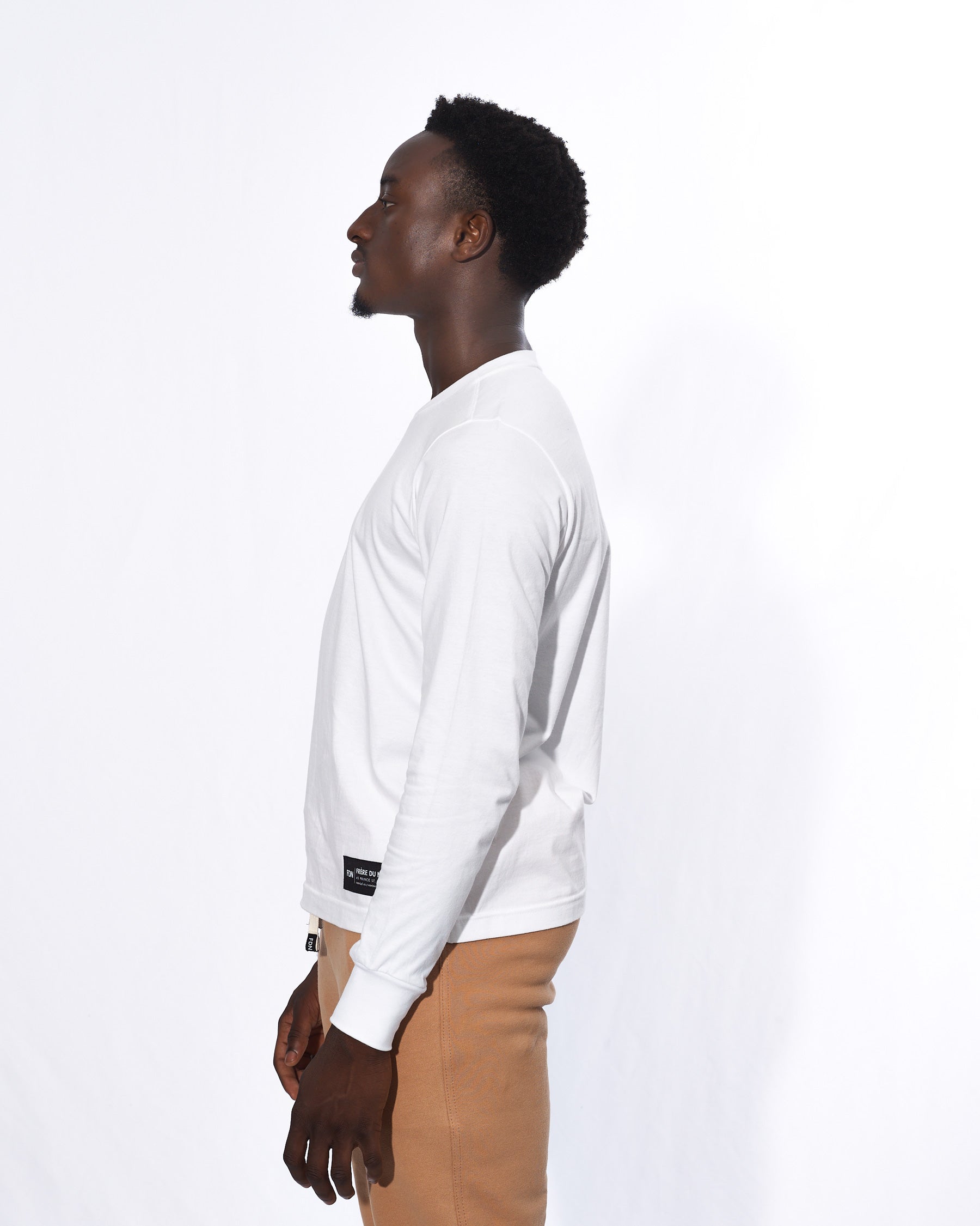 Frere Du Nord Long Sleeve T Shirt White-Men's T-Shirts-Brooklyn-Vancouver-Yaletown-Canada